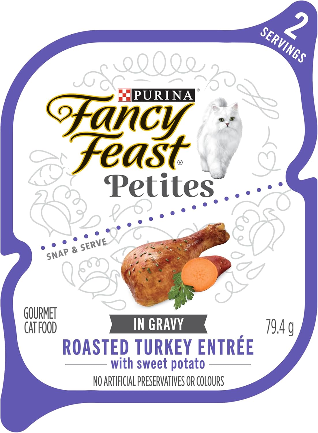 Petites Wet Cat Food, in Gravy Collection Variety Pack 2 Flavours - 79.4 G Tray (12 Pack)