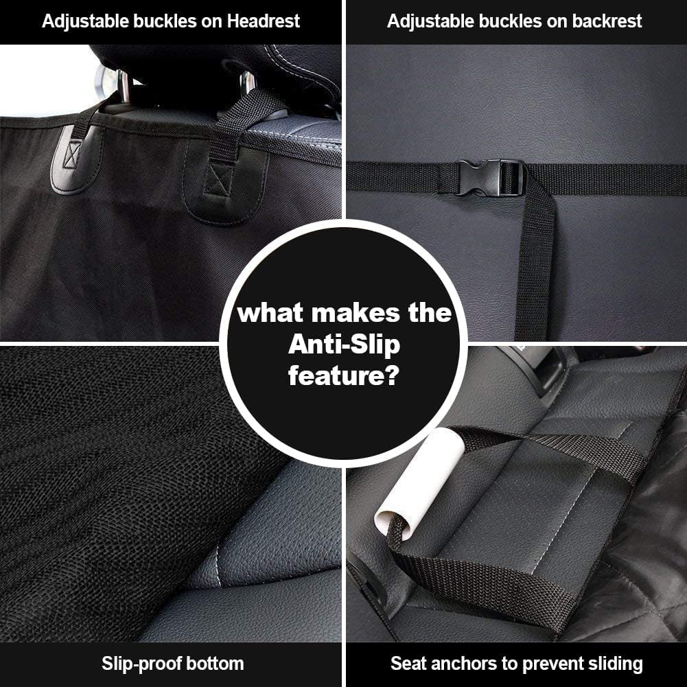 Thick, waterproof, non-slip dog seat covers for cars, trucks, SUVs. Converts for full front & back seat protection!