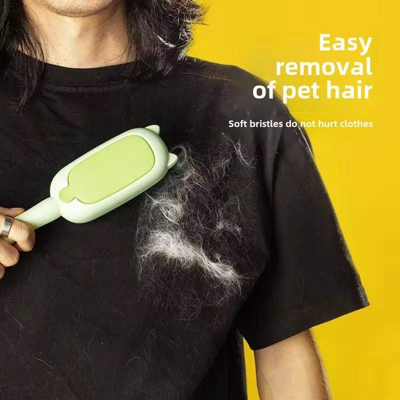 Effortless electrostatic brush: self-cleaning, multi-purpose pet hair remover.