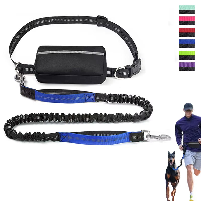 This multifunctional sports waist bag has an extended, thickened leash for hands-free dog walking and running.