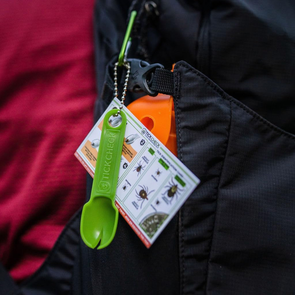 3 lightweight tick remover spoons with handy guide and carabiner for safe, easy removal.