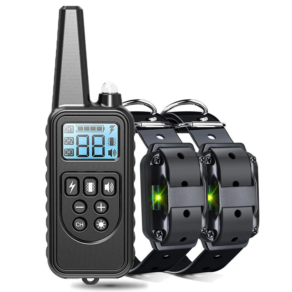 Dog Training collar A multi-function, rechargeable  with detachable anti-barking features, and remote options for sound vibration, or shock.