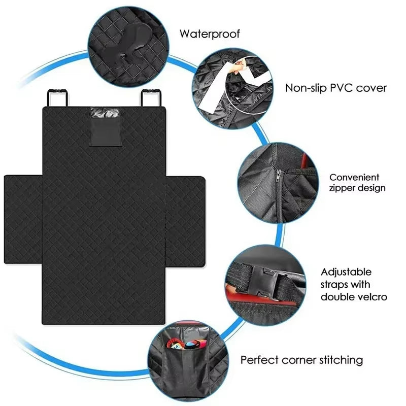 Waterproof Dog Car Seat Cover Trunk Case Dog Car Transporter Travel Mat Pad Dog Carriers Hammock for Small Medium Large Dogs