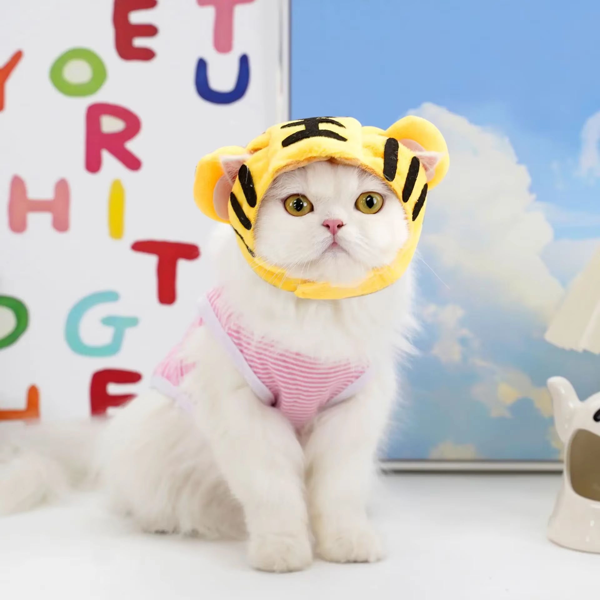 Cute Cat Turkey Hat Funny Hand-Made Banana Puppy Caps Pets Halloween Party Cosplay Headwear Adjiustable Cat Hat Hair Decoration