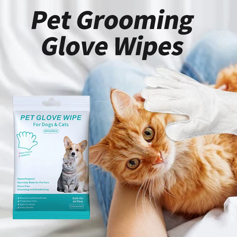 Wash-free gloves: Convenient, gentle deodorizing wipes for cats and dogs.