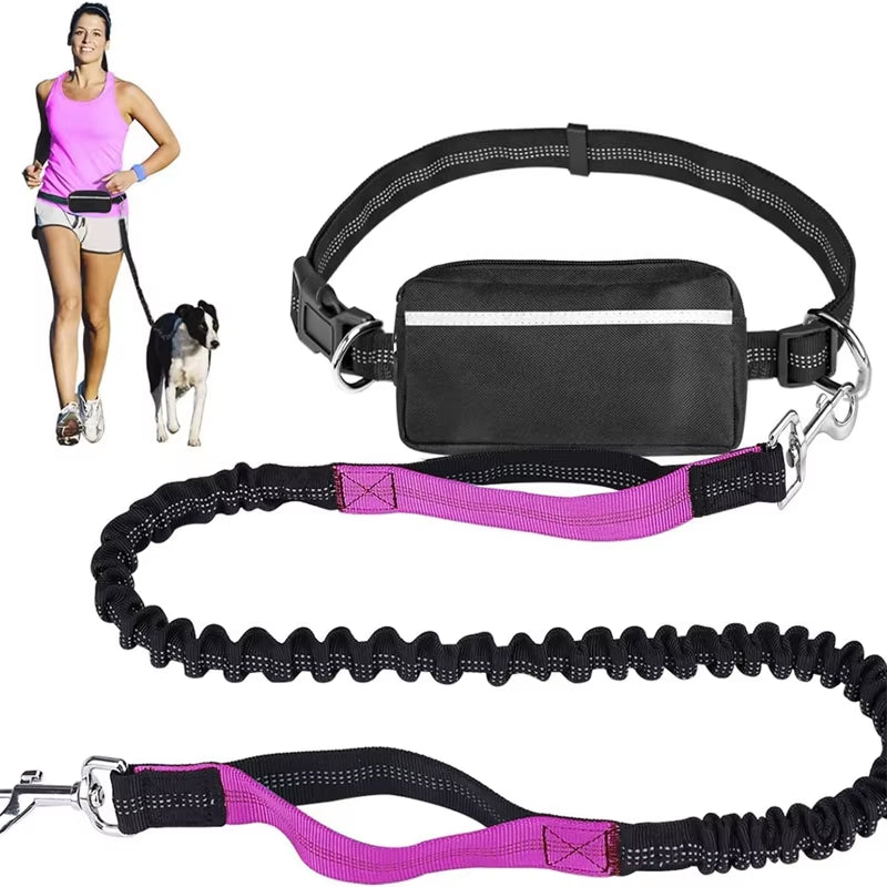 This multifunctional sports waist bag has an extended, thickened leash for hands-free dog walking and running.