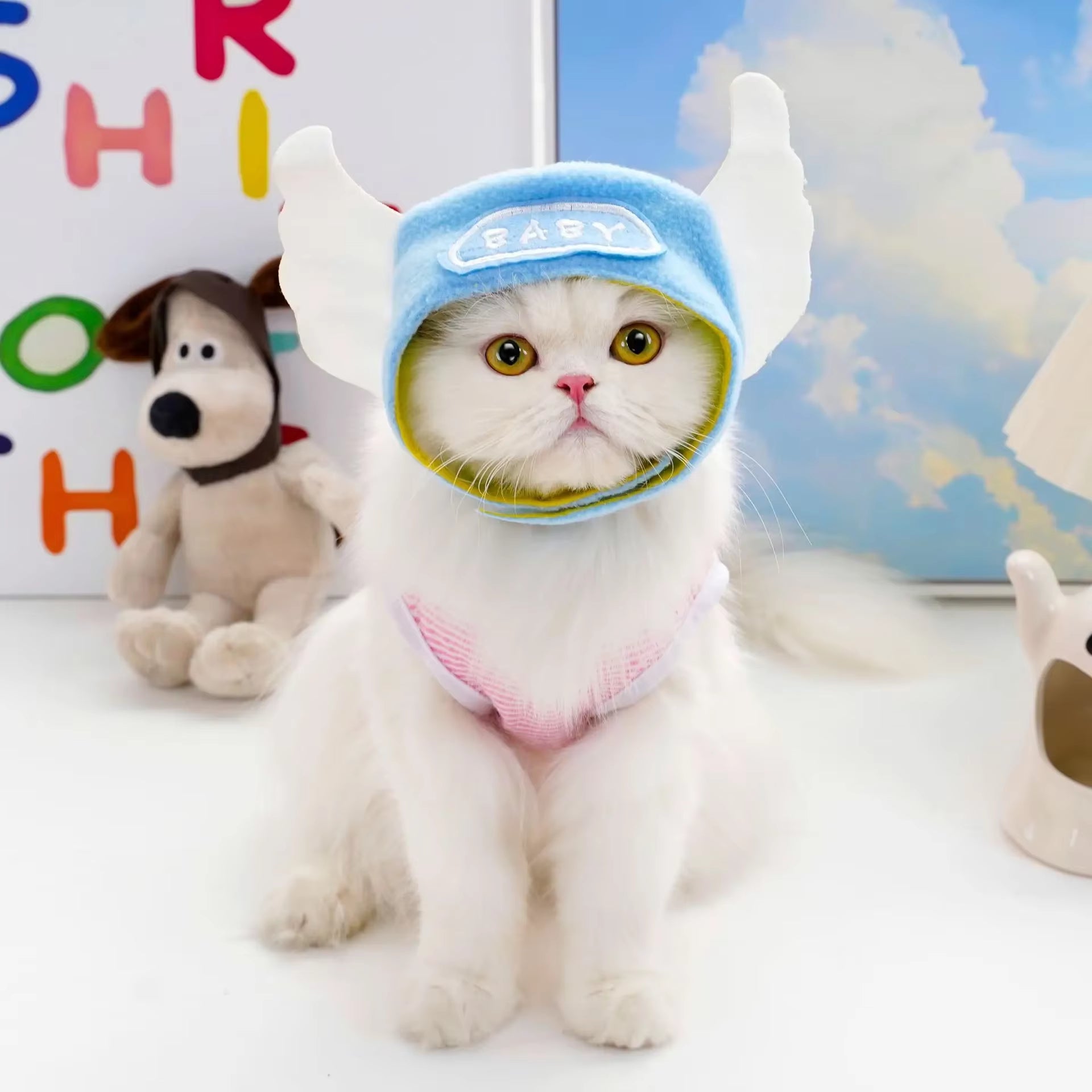 Cute Cat Turkey Hat Funny Hand-Made Banana Puppy Caps Pets Halloween Party Cosplay Headwear Adjiustable Cat Hat Hair Decoration