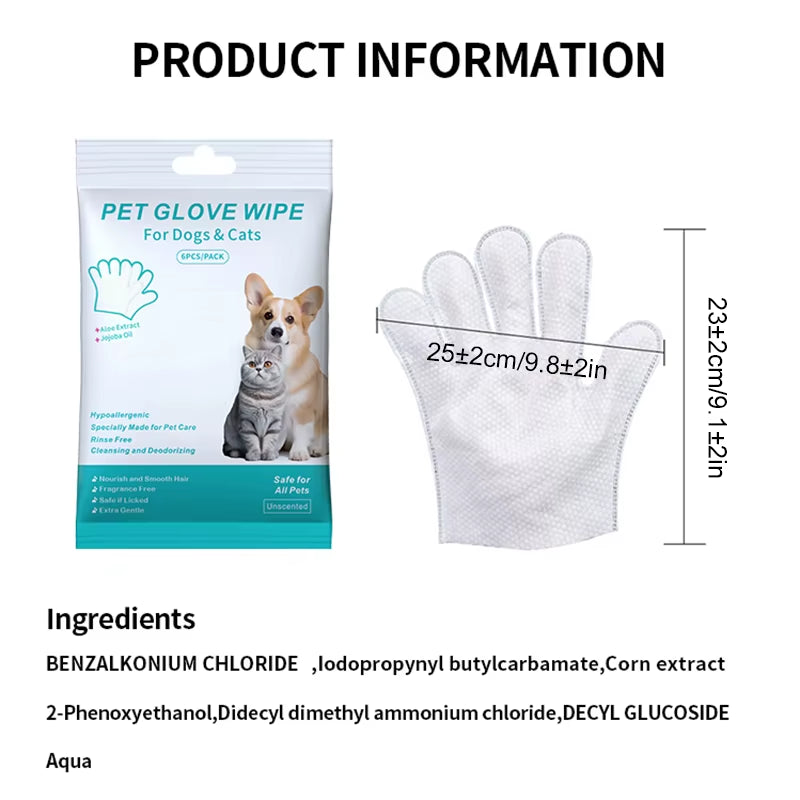 Wash-free gloves: Convenient, gentle deodorizing wipes for cats and dogs.