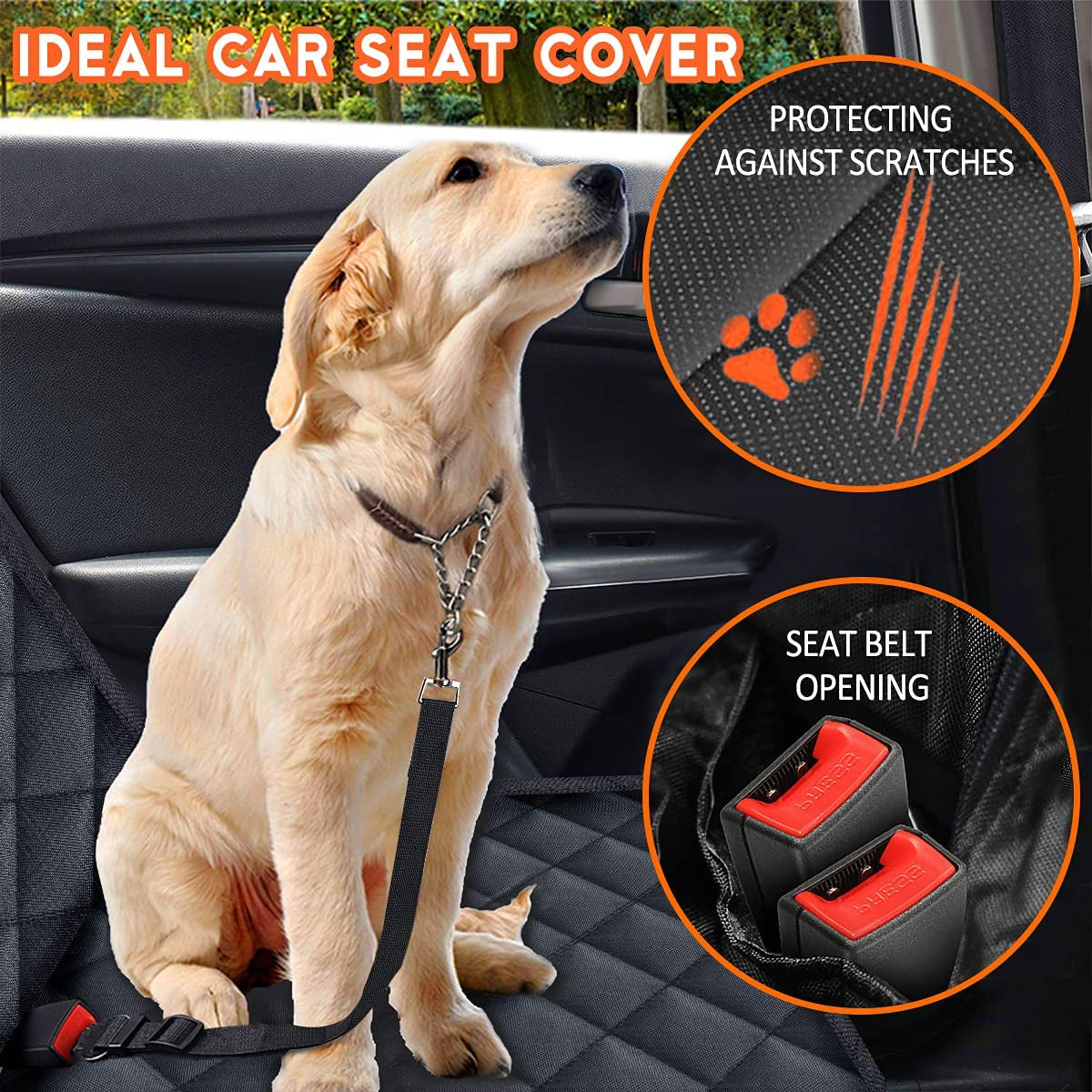 Keep your back seat protected! This waterproof, non-slip cover fits most cars/trucks/SUVs, even armrests.