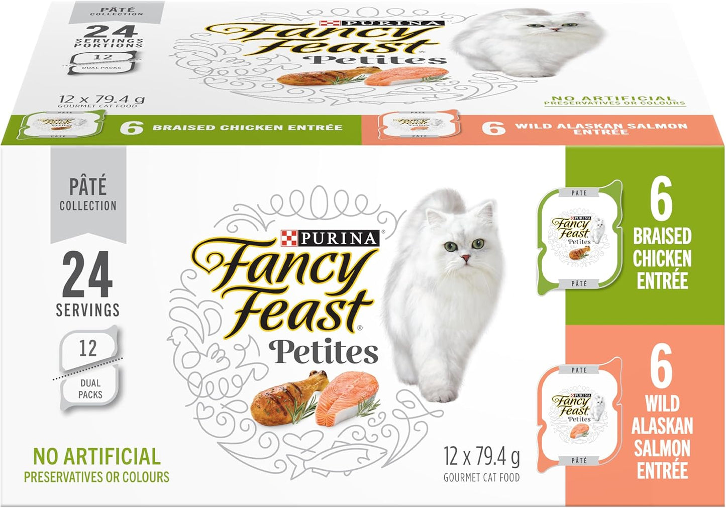 Petites Wet Cat Food, in Gravy Collection Variety Pack 2 Flavours - 79.4 G Tray (12 Pack)