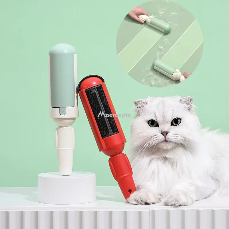 Effortless electrostatic brush: self-cleaning, multi-purpose pet hair remover.