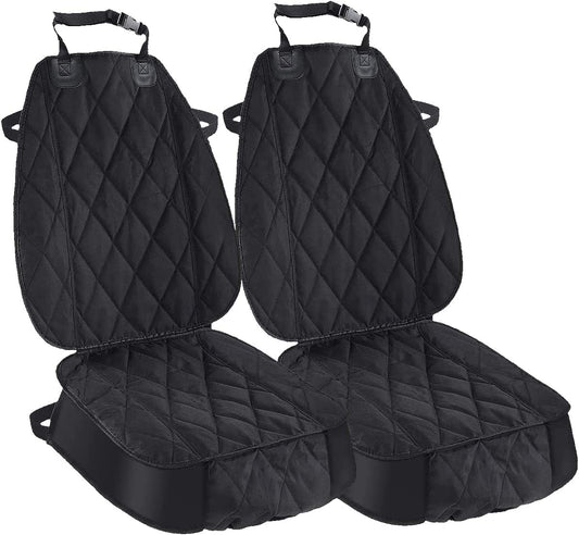 Thick, waterproof, non-slip dog seat covers for cars, trucks, SUVs. Converts for full front &  back seat protection!