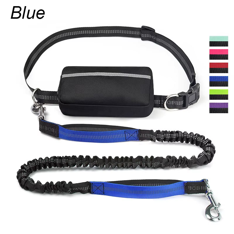 This multifunctional sports waist bag has an extended, thickened leash for hands-free dog walking and running.