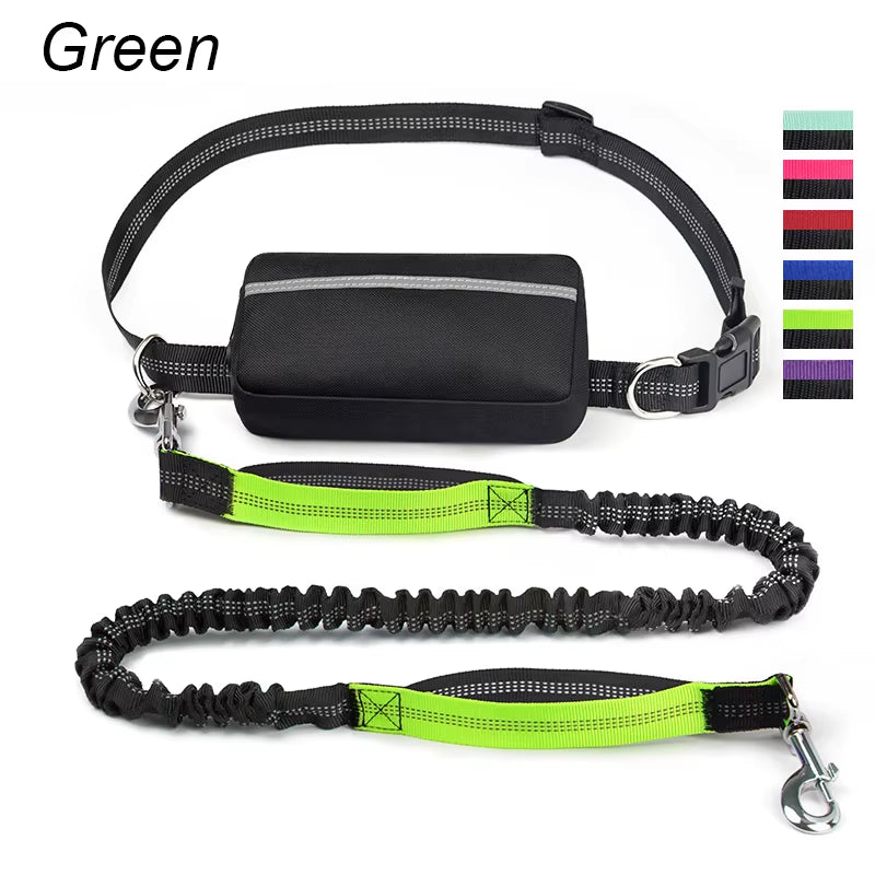 This multifunctional sports waist bag has an extended, thickened leash for hands-free dog walking and running.