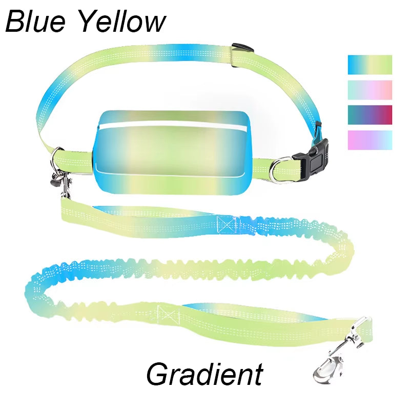 This multifunctional sports waist bag has an extended, thickened leash for hands-free dog walking and running.