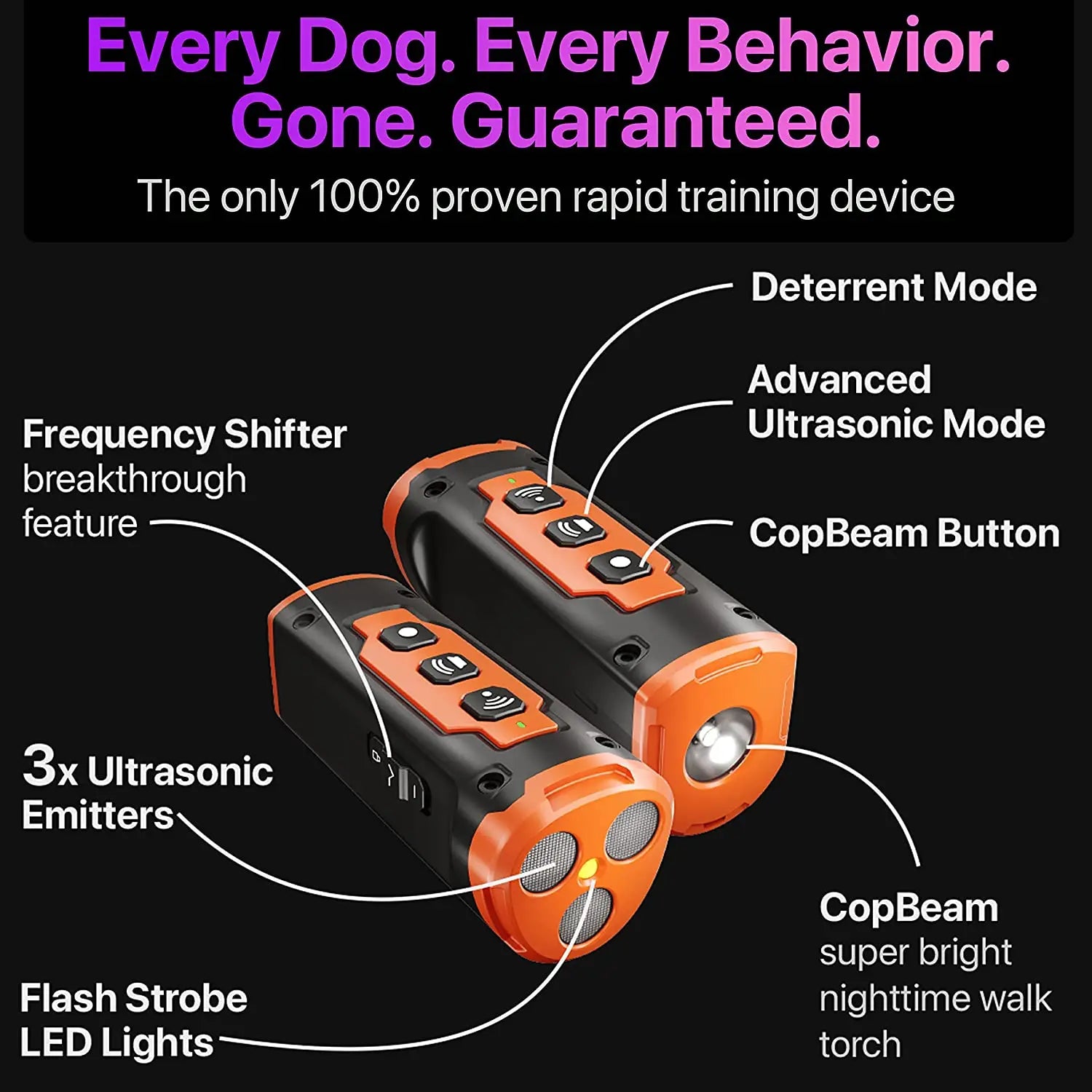Effortless Training, Instant Results: The Ultrasonic Peaceful Pet Trainer for a Quieter Life. with LED Flashlight