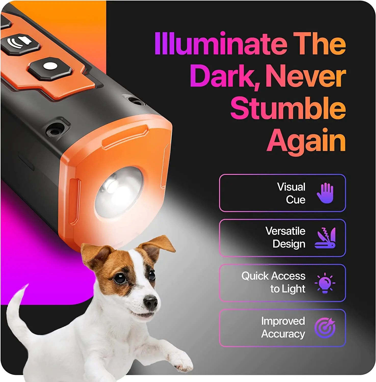 Effortless Training, Instant Results: The Ultrasonic Peaceful Pet Trainer for a Quieter Life. with LED Flashlight