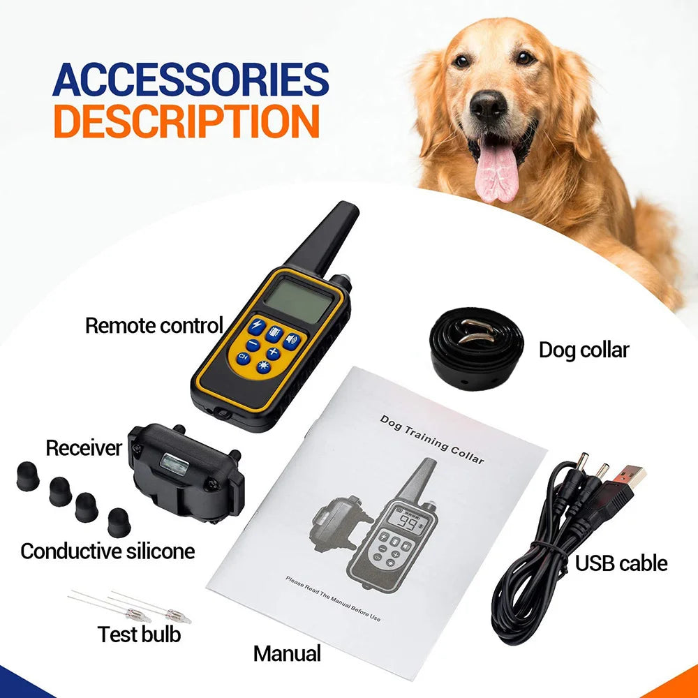 Dog Training collar A multi-function, rechargeable  with detachable anti-barking features, and remote options for sound vibration, or shock.