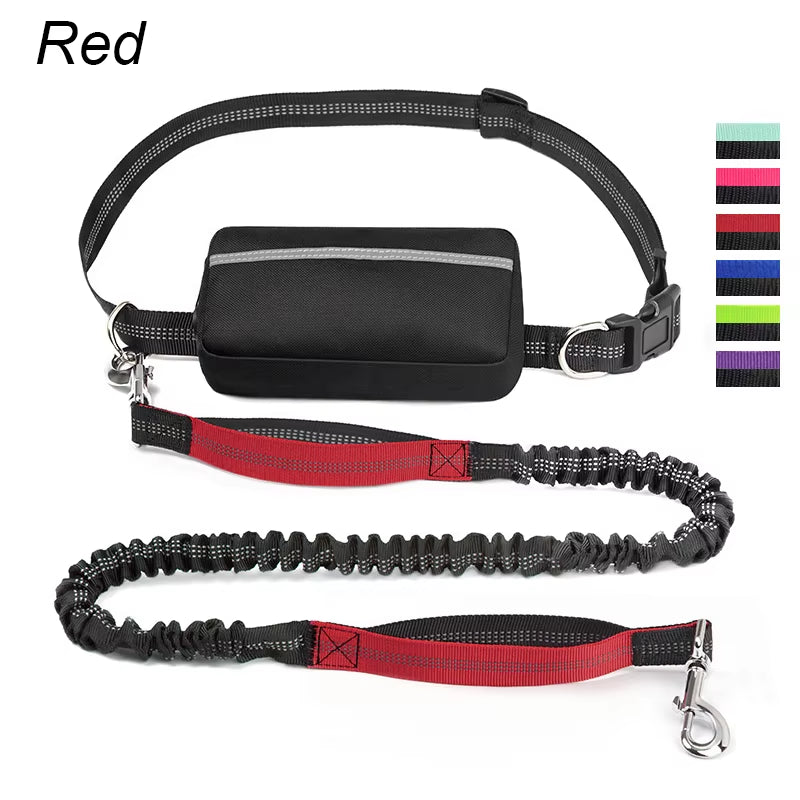 This multifunctional sports waist bag has an extended, thickened leash for hands-free dog walking and running.