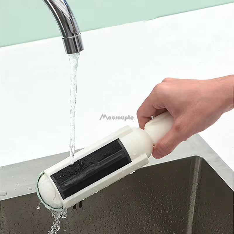 Effortless electrostatic brush: self-cleaning, multi-purpose pet hair remover.